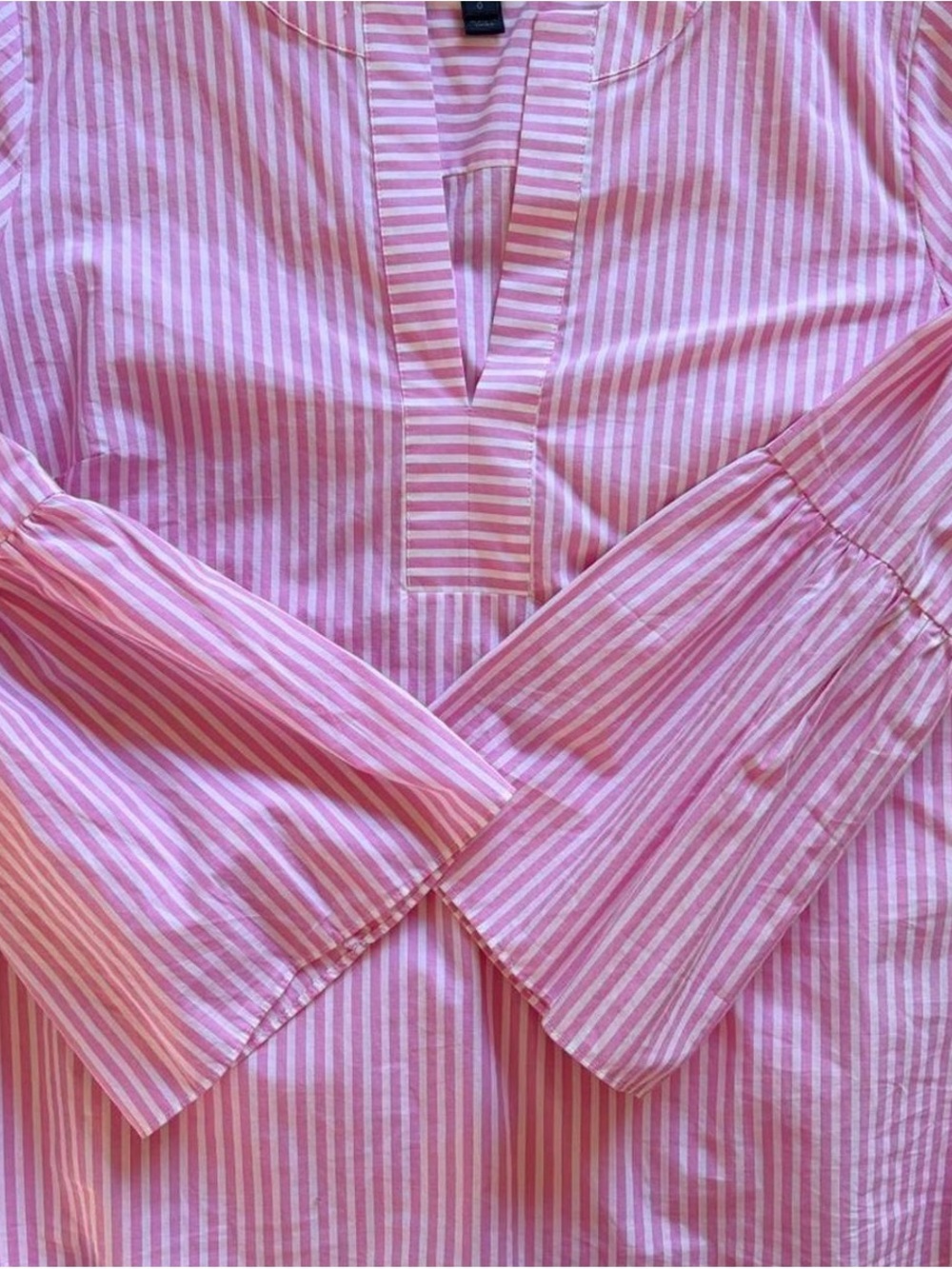 J. Crew Pink and White Striped Tee